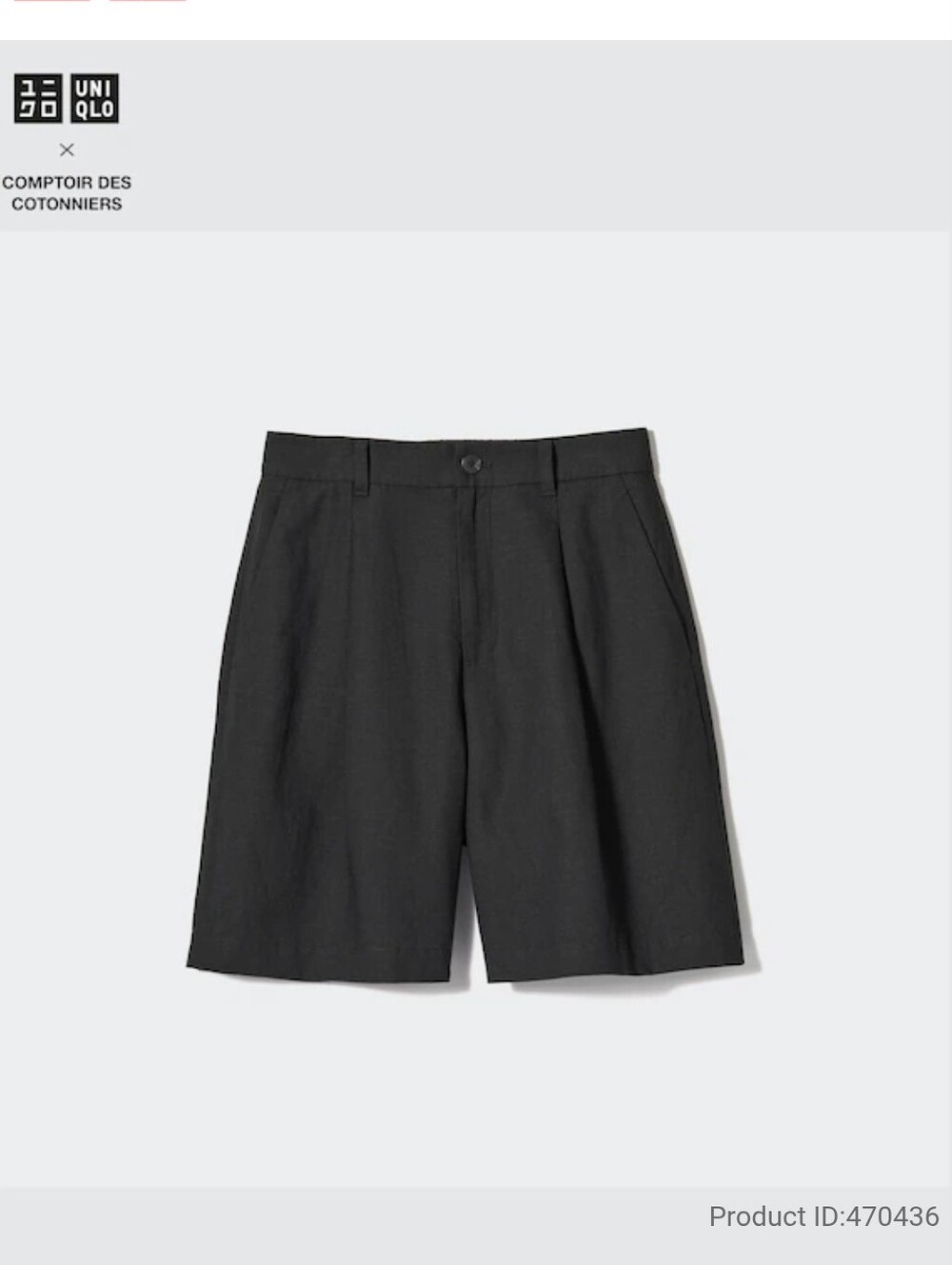 Uniqlo x CONPTOIR DES COTONNIERS  Linen-Blend Pleated Shorts, Black, Size XXL